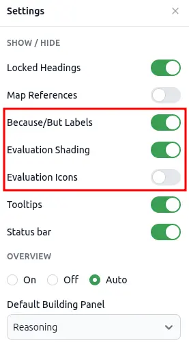 Evaluation options